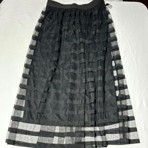 NWT Elegant Black Sheer Skirt Size S